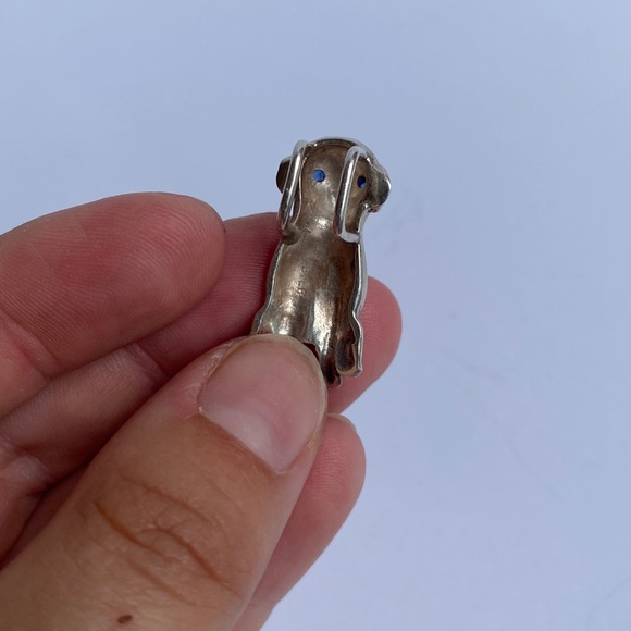 2/$40 🌟 VTG dog pendant with blue jewel eyes - Picture 6 of 9